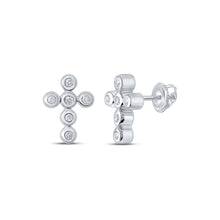 Load image into Gallery viewer, Splendid Jewellery 10kt White Gold Diamond Cross Earrings - Splendid Jewellery