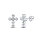 Splendid Jewellery 10kt White Gold Diamond Cross Earrings - Splendid Jewellery