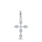 Splendid Jewellery 10kt White Gold Diamond Cross Pendant 1/6 Cttw - Radiant Divine Charm - Splendid Jewellery