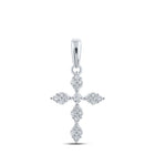 Splendid Jewellery 10kt White Gold Diamond Cross Pendant 1/6 Cttw - Radiant Divine Charm - Splendid Jewellery