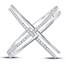 Load image into Gallery viewer, Splendid Jewellery 10kt White Gold Diamond Crossover Band Ring - Splendid Jewellery
