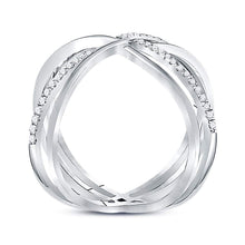 Load image into Gallery viewer, Splendid Jewellery 10kt White Gold Diamond Crossover Band Ring Side 2 view from the 10Kt White Gold Womens Round Diamond Crossover Band Ring 1 3 Cttwpin227452 collection by Splendid Jewellery