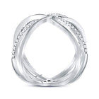 Splendid Jewellery 10kt White Gold Diamond Crossover Band Ring Side 2 view from the 10Kt White Gold Womens Round Diamond Crossover Band Ring 1 3 Cttwpin227452 collection by Splendid Jewellery