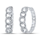 Splendid Jewellery 10kt White Gold Diamond Cuban Curb Link Hoop Earrings - Splendid Jewellery