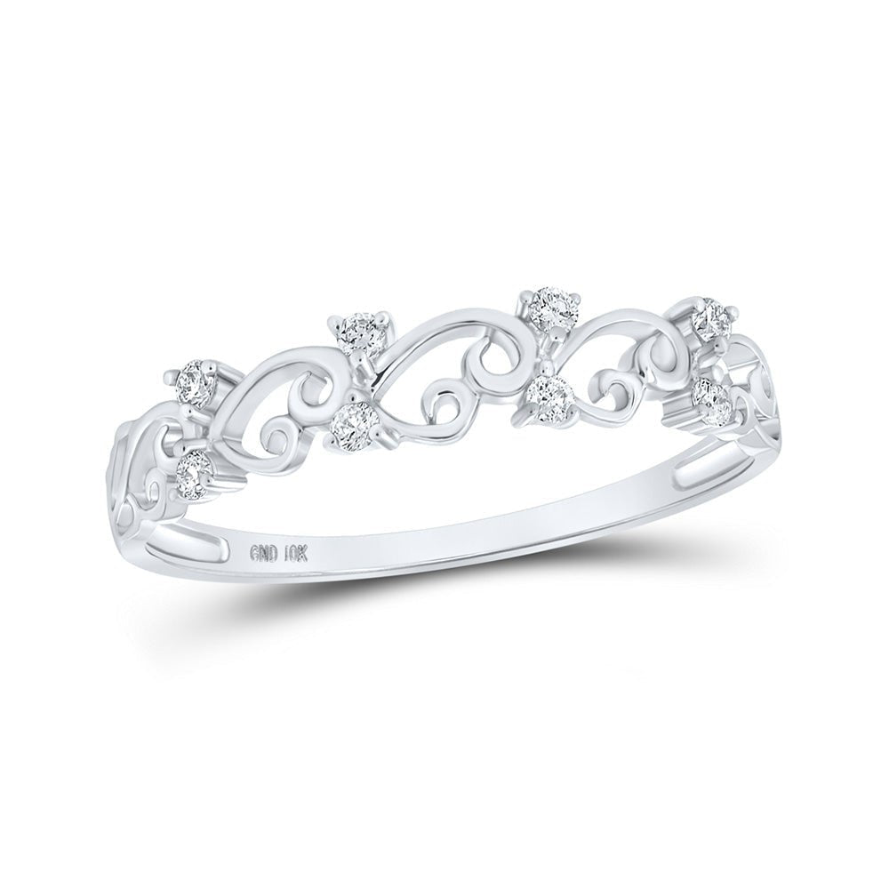 Splendid Jewellery 10kt White Gold Diamond Curl Band Ring - Splendid Jewellery