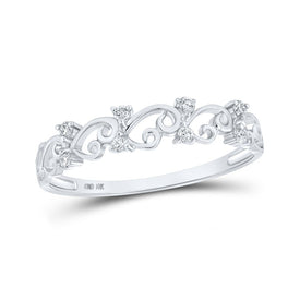 Splendid Jewellery 10kt White Gold Diamond Curl Band Ring - Splendid Jewellery