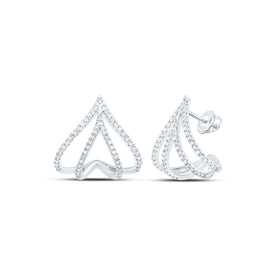 Splendid Jewellery 10kt White Gold Diamond Half Hoop Earrings - Splendid Jewellery