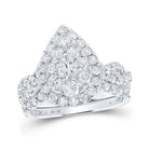 Splendid Jewellery 10kt White Gold Diamond Halo Bridal Wedding Ring Band Set - Splendid Jewellery