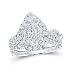 Splendid Jewellery 10kt White Gold Diamond Halo Bridal Wedding Ring Band Set - Splendid Jewellery