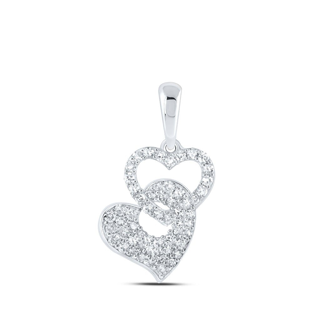 Splendid Jewellery 10kt White Gold Diamond Heart & Love Symbol Pendant - Splendid Jewellery