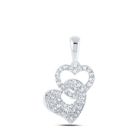 Splendid Jewellery 10kt White Gold Diamond Heart & Love Symbol Pendant - Splendid Jewellery