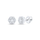 Splendid Jewellery 10kt White Gold Diamond Hexagon Earrings - Splendid Jewellery