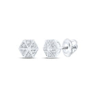 Splendid Jewellery 10kt White Gold Diamond Hexagon Earrings - Splendid Jewellery