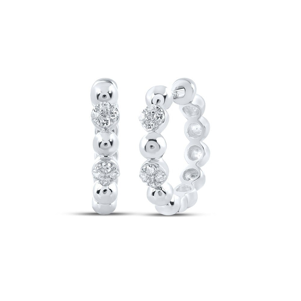 Splendid Jewellery 10kt White Gold Diamond Hoop Earrings - Splendid Jewellery