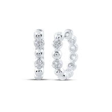 Load image into Gallery viewer, Splendid Jewellery 10kt White Gold Diamond Hoop Earrings - Splendid Jewellery