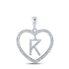 Splendid Jewellery 10kt White Gold Diamond Initial Heart Pendant - Splendid Jewellery