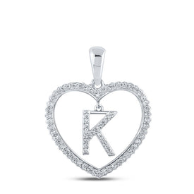 Splendid Jewellery 10kt White Gold Diamond Initial Heart Pendant - Splendid Jewellery