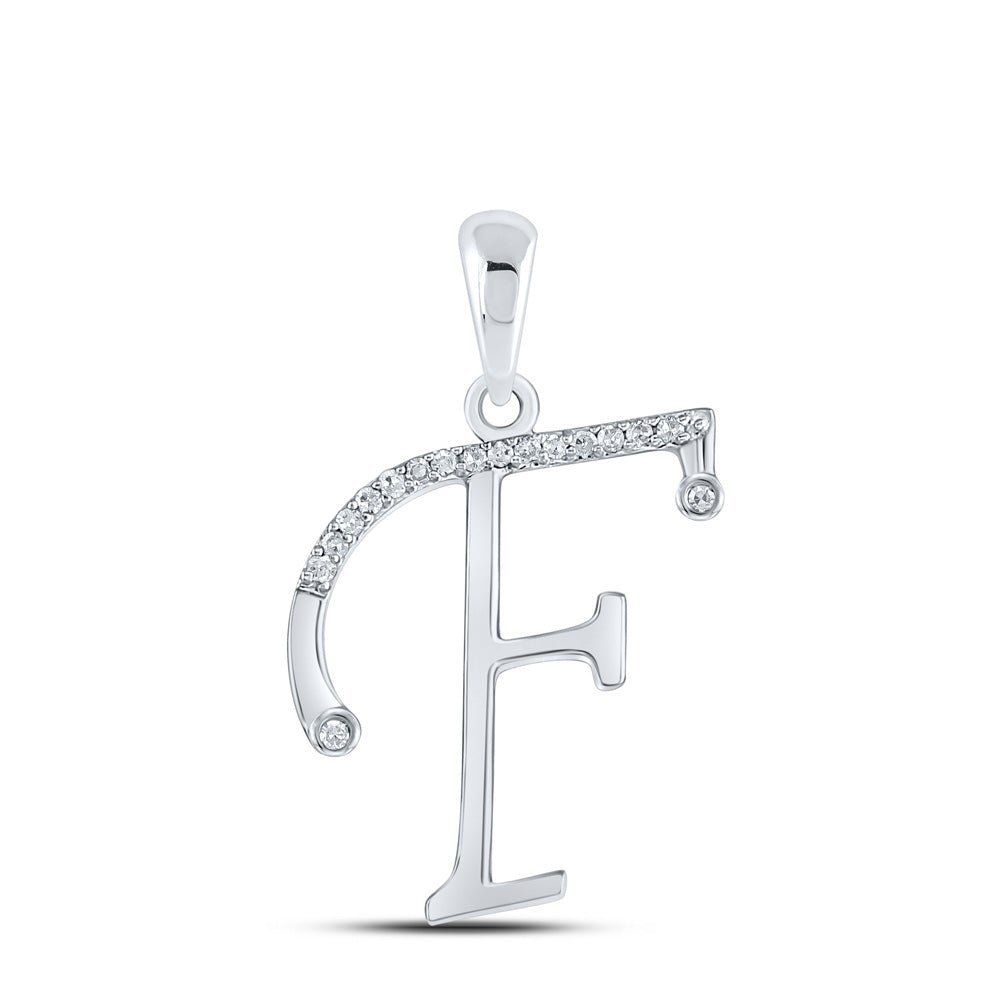 Splendid Jewellery 10kt White Gold Diamond Initial & Letter Pendant - Splendid Jewellery