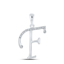 Load image into Gallery viewer, Splendid Jewellery 10kt White Gold Diamond Initial &amp; Letter Pendant - Splendid Jewellery