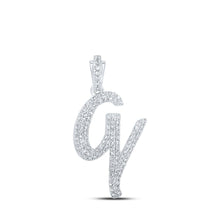 Load image into Gallery viewer, Splendid Jewellery 10kt White Gold Diamond Initial &amp; Letter Pendant - Splendid Jewellery