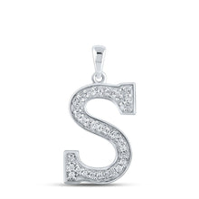 Load image into Gallery viewer, Splendid Jewellery 10kt White Gold Diamond Initial &amp; Letter Pendant - Splendid Jewellery