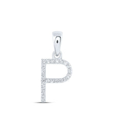 Load image into Gallery viewer, Splendid Jewellery 10kt White Gold Diamond Initial Pendant - Splendid Jewellery