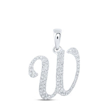 Load image into Gallery viewer, Splendid Jewellery 10kt White Gold Diamond Initial Pendant - Personalized Elegance at Its Finest - Splendid Jewellery