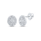 Splendid Jewellery 10kt White Gold Diamond Oval Earrings - Splendid Jewellery