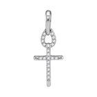 Splendid Jewellery 10kt White Gold Diamond Roman Cross Pendant  Side View from Splendid Jewellery