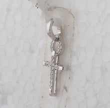 Load image into Gallery viewer, Splendid Jewellery 10kt White Gold Diamond Roman Cross Pendant  Top View from Splendid Jewellery