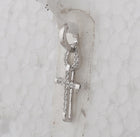 Splendid Jewellery 10kt White Gold Diamond Roman Cross Pendant  Top View from Splendid Jewellery