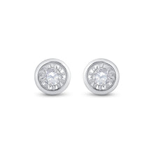Load image into Gallery viewer, Splendid Jewellery 10kt White Gold Diamond Solitaire Stud Earrings  Top View from Splendid Jewellery