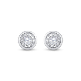 Splendid Jewellery 10kt White Gold Diamond Solitaire Stud Earrings  Top View from Splendid Jewellery