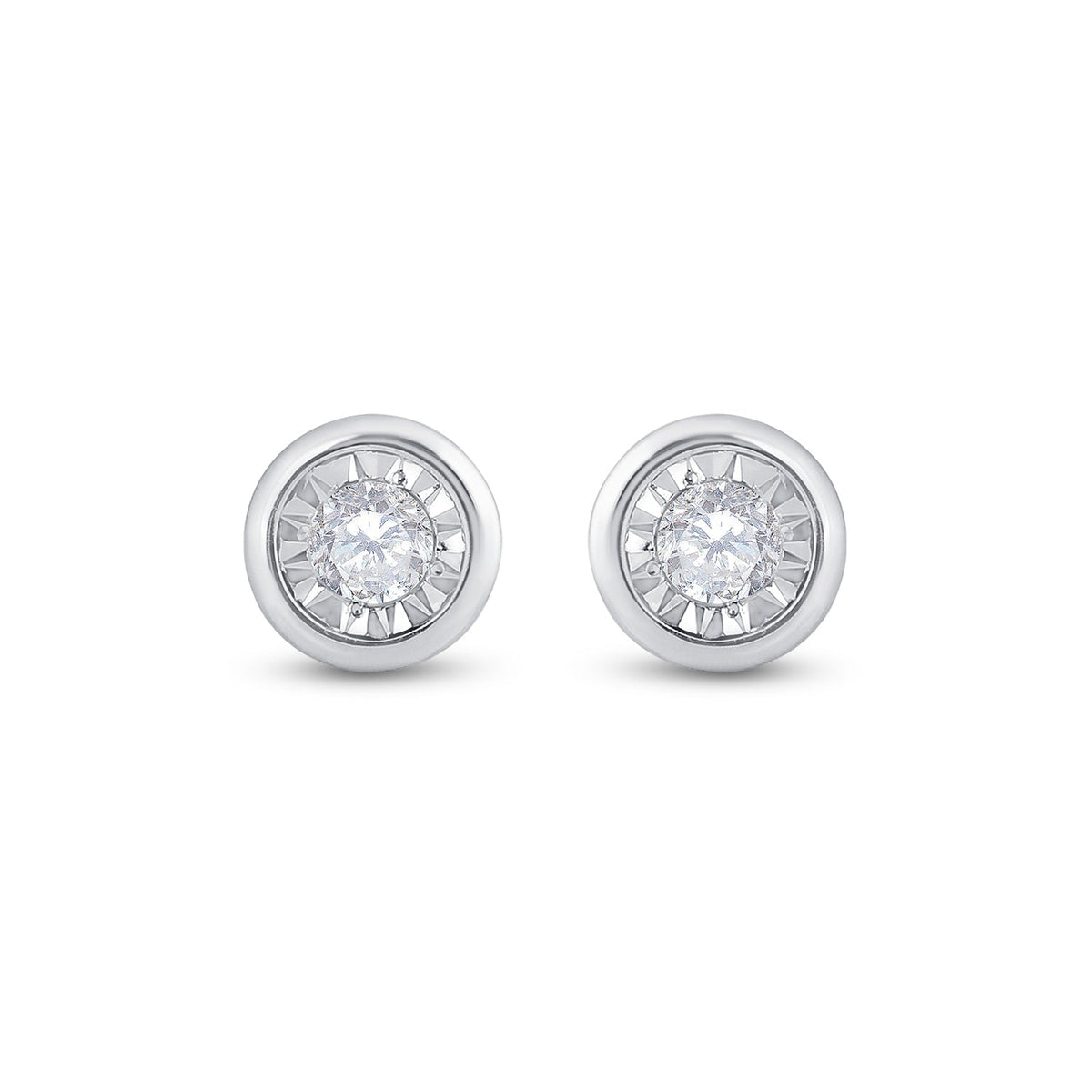 Splendid Jewellery 10kt White Gold Diamond Solitaire Stud Earrings - Splendid Jewellery