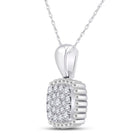 Splendid Jewellery 10kt White Gold Diamond Square Cluster Pendant - Splendid Jewellery