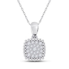 Splendid Jewellery 10kt White Gold Diamond Square Cluster Pendant - Splendid Jewellery