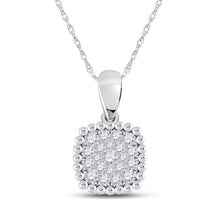 Load image into Gallery viewer, Splendid Jewellery 10kt White Gold Diamond Square Cluster Pendant - Splendid Jewellery
