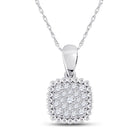 Splendid Jewellery 10kt White Gold Diamond Square Cluster Pendant - Splendid Jewellery