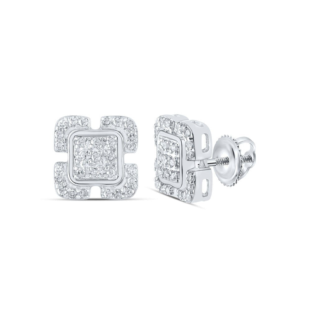 Splendid Jewellery 10kt White Gold Diamond Square Earrings - Timeless Brilliance - Splendid Jewellery