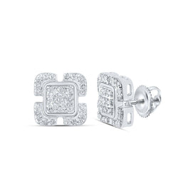 Splendid Jewellery 10kt White Gold Diamond Square Earrings - Timeless Brilliance - Splendid Jewellery