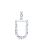Splendid Jewellery 10kt White Gold Diamond U Initial Pendant - Splendid Jewellery