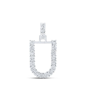 Splendid Jewellery 10kt White Gold Diamond U Initial Pendant - Splendid Jewellery