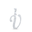 Splendid Jewellery 10kt White Gold Diamond V Initial Pendant - A Radiant Symbol of Victory and Valor - Splendid Jewellery