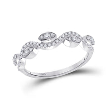 Load image into Gallery viewer, Splendid Jewellery 10kt White Gold Diamond Wave Band Ring 1/5 Cttw - Splendid Jewellery