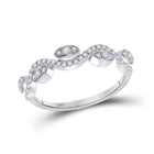 Splendid Jewellery 10kt White Gold Diamond Wave Band Ring 1/5 Cttw - Splendid Jewellery