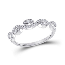 Splendid Jewellery 10kt White Gold Diamond Wave Band Ring 1/5 Cttw - Splendid Jewellery