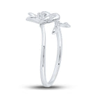 Splendid Jewellery 10kt White Gold Floral Diamond Band Ring Side 2 view from the 10Kt White Gold Womens Round Diamond Flower Band Ring 1 12 Cttwpin215610 collection by Splendid Jewellery