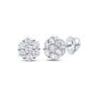 Splendid Jewellery 10kt White Gold Floral Diamond Cluster Earrings - Splendid Jewellery