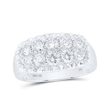 Load image into Gallery viewer, Splendid Jewellery 10kt White Gold Fluted Band Ring with 2 Cttw Round Diamond for Men - Splendid Jewellery