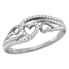 Splendid Jewellery 10kt White Gold Heart Diamond Band Ring - Splendid Jewellery